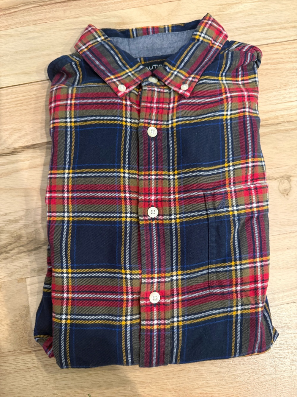 Nautica Multicolor Plaid Button-Up Shirt - Red, Navy, Olive